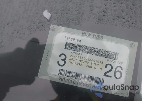 2017 Mitsubishi Outlander Sport 2.0 Es/2.0 Le z USA, uszkodzony, nr VIN JA4AR3AU9HZ067033